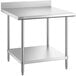 A Regency stainless steel work table with undershelf.