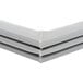 A close up of a gray corner piece for a Beverage-Air 703-518C equivalent door gasket.