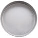 An American Metalcraft tin-plated stainless steel round cake pan with straight sides.