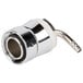 A close-up of a chrome plated Avantco tap tower kit.