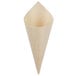 A close-up of a Tablecraft mini wooden cone.