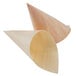 Two Tablecraft wooden serving cones stacked on top of each other.