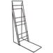 A black metal 3-tier rack with bamboo bins on a white background.