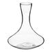 An Acopa clear glass wine decanter with a thin neck.