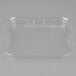 A clear plastic container with a Solut clear plastic low dome lid.