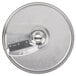 A Hobart 1/8" circular metal slicing plate with a knife.