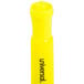 A yellow plastic container of Universal Fluorescent Yellow Desk Style Highlighters with a white lid.