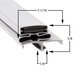 A black plastic profile with a metal strip.