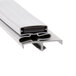 A close-up of a black magnetic strip with two holes.
