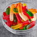 A bowl of Albanese Mini Gummi Worms.