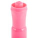 A close up of a Universal fluorescent pink highlighter with a lid on it.