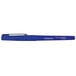 A Universal One blue rollerball pen with a medium black tip.