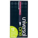 A box of 12 Universal One red medium point retractable ballpoint pens.