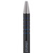 A black and blue Universal One Comfort Grip pen with a blue tip.