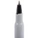 A white Universal oil-based ballpoint pen with a black tip and silver cap.