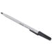 A Universal black oil-based ballpoint pen with a white tip.