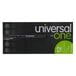 A black Universal One box for 12 medium point rollerball pens with a close-up of a black pen.
