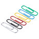 A group of Universal assorted color vinyl-coated paper clips.