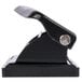 A Universal black countertop hole punch with metal accents.