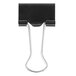 A black Universal small binder clip on a white background.