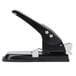 A close-up of a Universal black countertop 2 hole punch.