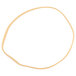 A beige rubber band in a circle on a white background.