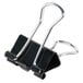 A Universal black binder clip with metal clips.