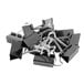 A pile of black Universal medium binder clips.