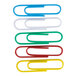 A Universal assorted color combo pack of paper clips with blue, green, red, and yellow paper clips.