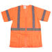 a orange reflective vest with grey stripes