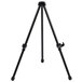 A black steel Universal portable tabletop easel with a black handle on the tripod.