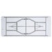 A Lancaster Table & Seating white plastic table with metal bars.