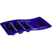 Tuxton GZC-800 TuxTrendz 14 5/8 inch x 8 5/8 inch Cobalt Stackable China Taco Plate - 6/Case