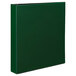 A green Avery binder with black rings.