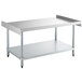 A Regency stainless steel equipment stand with a galvanized undershelf.