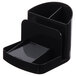 A black plastic Universal desk organizer with 6 sections.