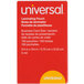 A red box of Universal clear laminating pouches with white text.