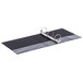 A black Universal binder with silver rings.