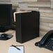 A black Universal Economy Non-Stick Non-View Binder on a white surface.