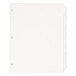 A white file with Avery Write-On dividers attached to it.