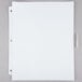 A white paper with holes for Avery Big Tab Extra Wide Clear Insertable Tab Dividers.