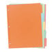 A stack of Avery Write-On paper dividers with multi-color tabs.