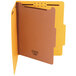 A Universal yellow letter size classification folder with brown tabs.