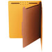 A Universal yellow letter size classification folder with brown tabs.