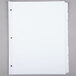 A white paper with holes and white tabs on it.