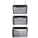 A black wire mesh Universal three pocket wall file holder.