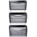 A black metal wire mesh Universal three pocket wall file holder.