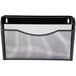 A black metal mesh Universal Three Pocket Wall File.