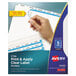 A package of Avery Index Maker white divider tabs with clear labels.