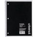 A black Universal spiral notebook with white text on the label.